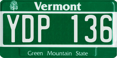 VT license plate YDP136