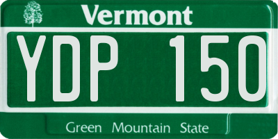 VT license plate YDP150
