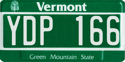 VT license plate YDP166