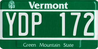 VT license plate YDP172