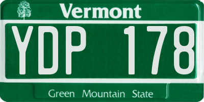 VT license plate YDP178