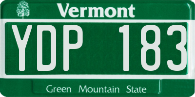 VT license plate YDP183
