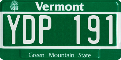 VT license plate YDP191