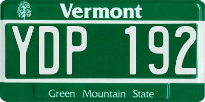 VT license plate YDP192
