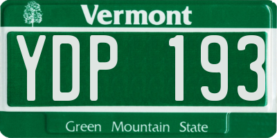 VT license plate YDP193