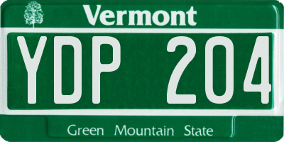 VT license plate YDP204