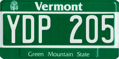 VT license plate YDP205