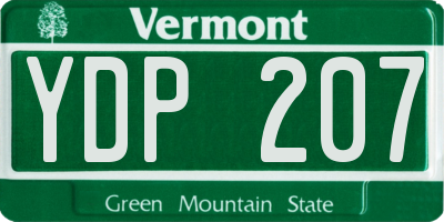 VT license plate YDP207