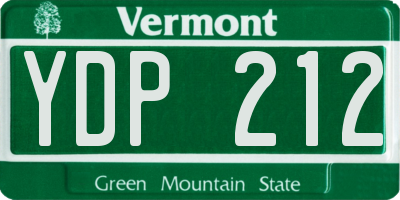 VT license plate YDP212