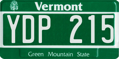 VT license plate YDP215