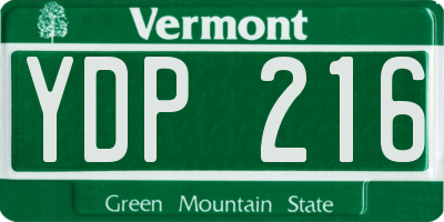VT license plate YDP216