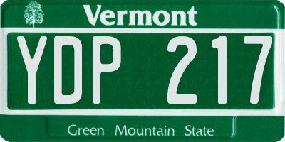 VT license plate YDP217