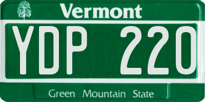 VT license plate YDP220