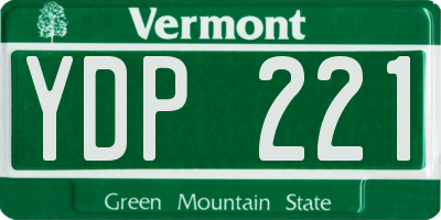VT license plate YDP221