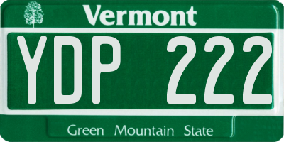 VT license plate YDP222