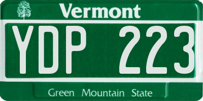 VT license plate YDP223