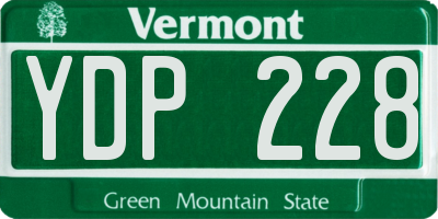 VT license plate YDP228