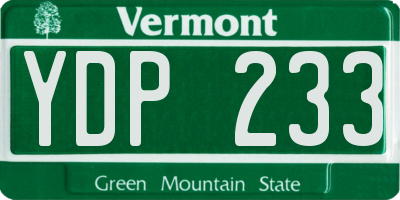 VT license plate YDP233