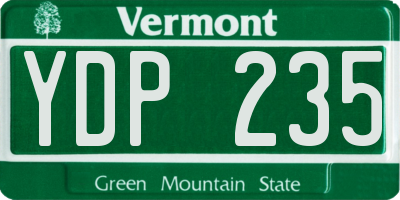 VT license plate YDP235