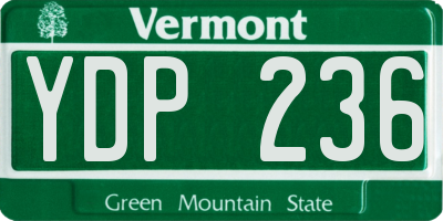 VT license plate YDP236