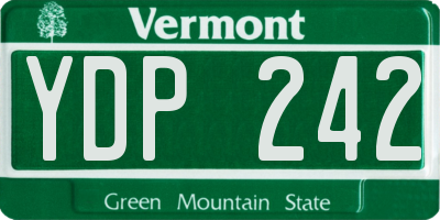 VT license plate YDP242