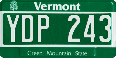 VT license plate YDP243