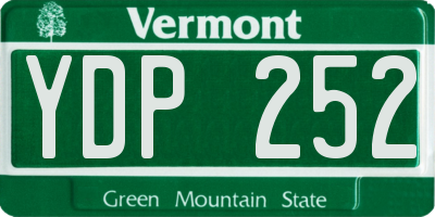 VT license plate YDP252