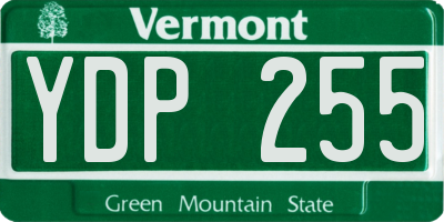 VT license plate YDP255