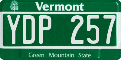 VT license plate YDP257