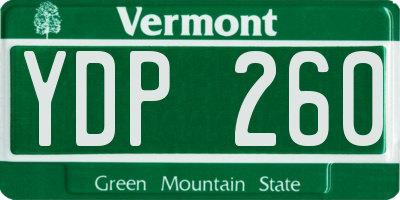 VT license plate YDP260