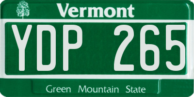 VT license plate YDP265