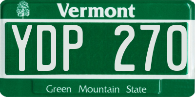 VT license plate YDP270