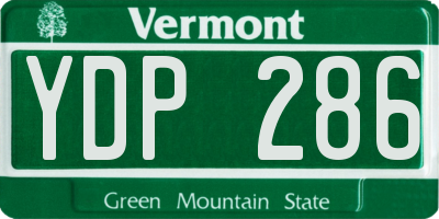 VT license plate YDP286