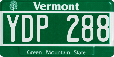 VT license plate YDP288