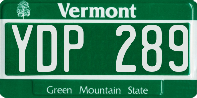 VT license plate YDP289