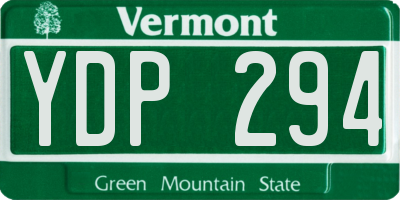 VT license plate YDP294