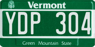 VT license plate YDP304