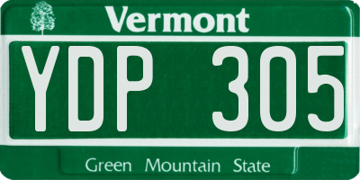 VT license plate YDP305