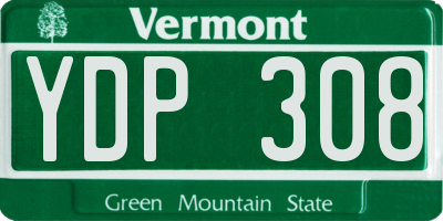 VT license plate YDP308