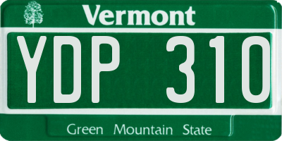 VT license plate YDP310