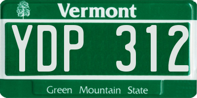 VT license plate YDP312
