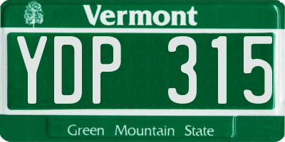 VT license plate YDP315