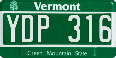 VT license plate YDP316