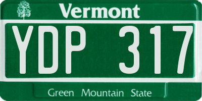 VT license plate YDP317