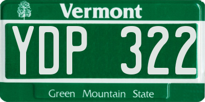 VT license plate YDP322