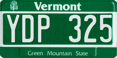 VT license plate YDP325
