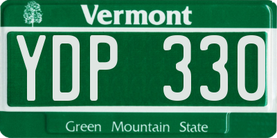 VT license plate YDP330