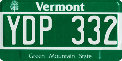 VT license plate YDP332