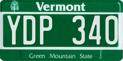 VT license plate YDP340