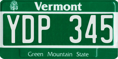 VT license plate YDP345